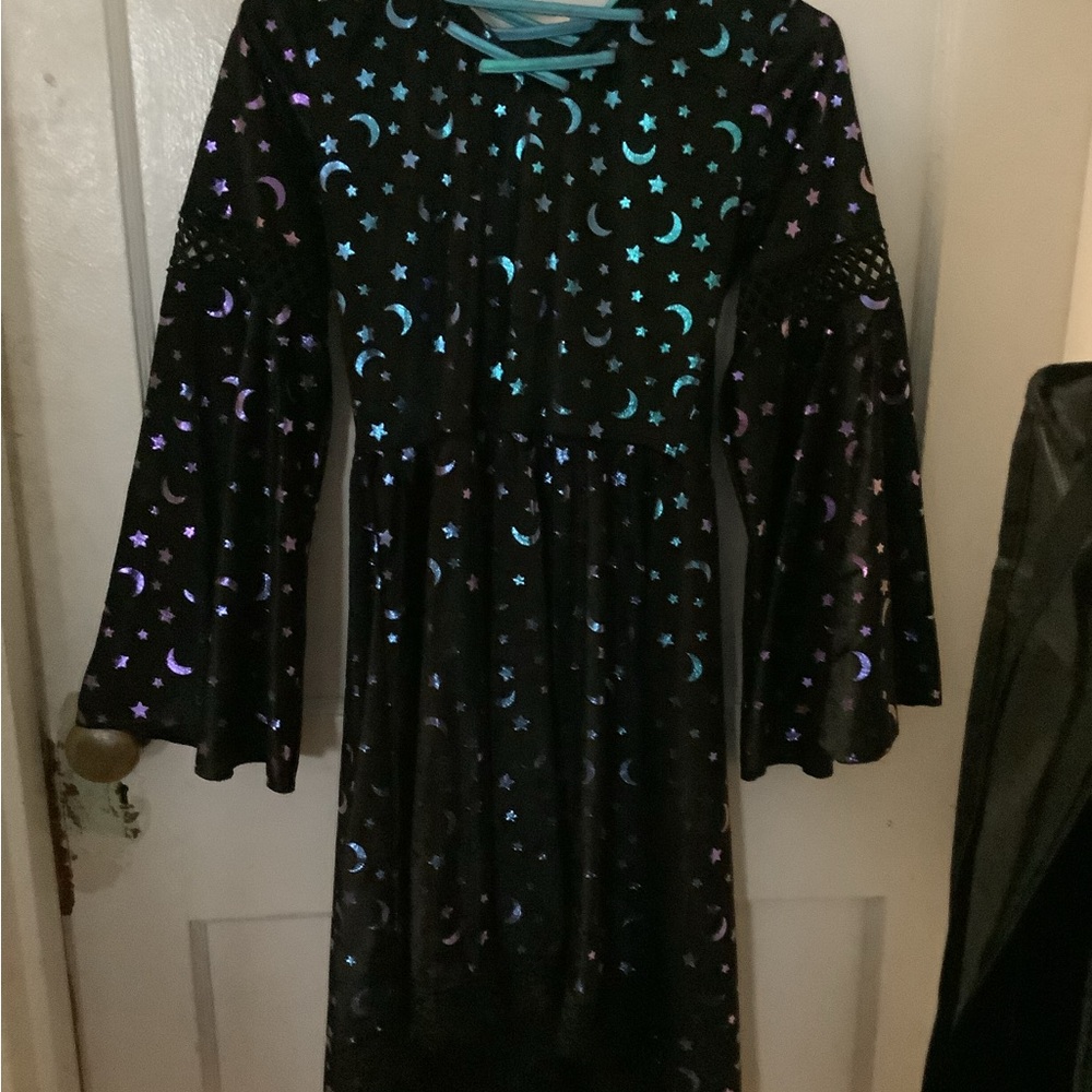 Black Dress with Celestial Print